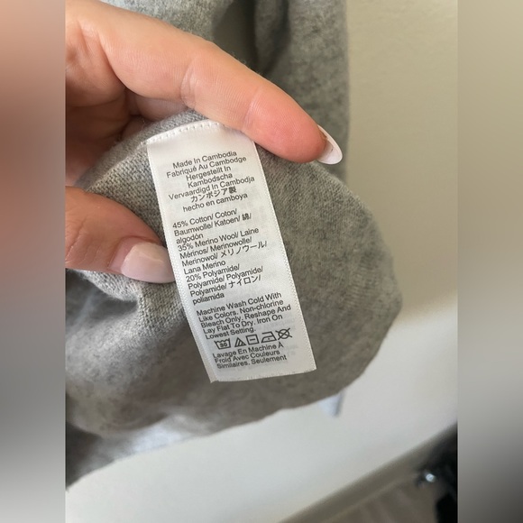 J crew grey cotton wool blend Teddie crew neck comfy sweater - Picture 4 of 4